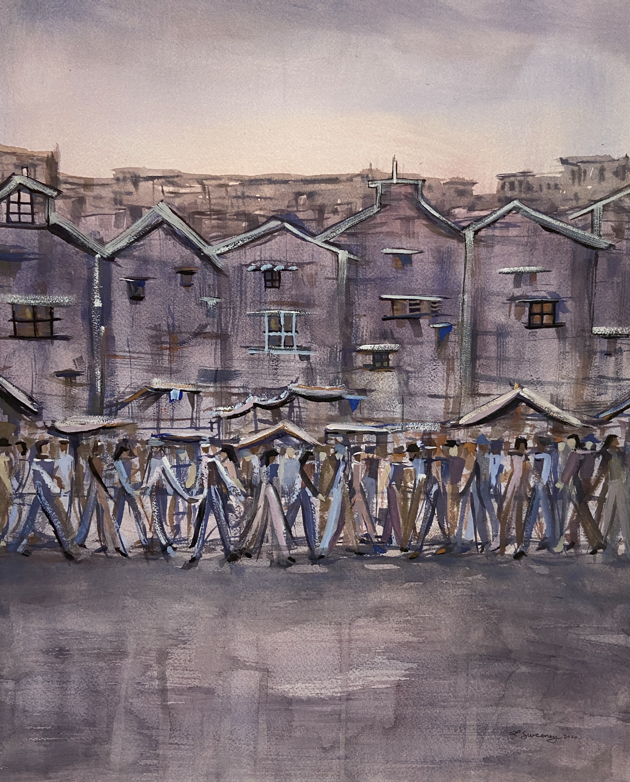 14th Street - Watercolor Painting 20 x 16