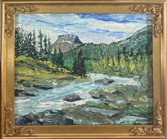 Rocky River - Textured Oil Painting
