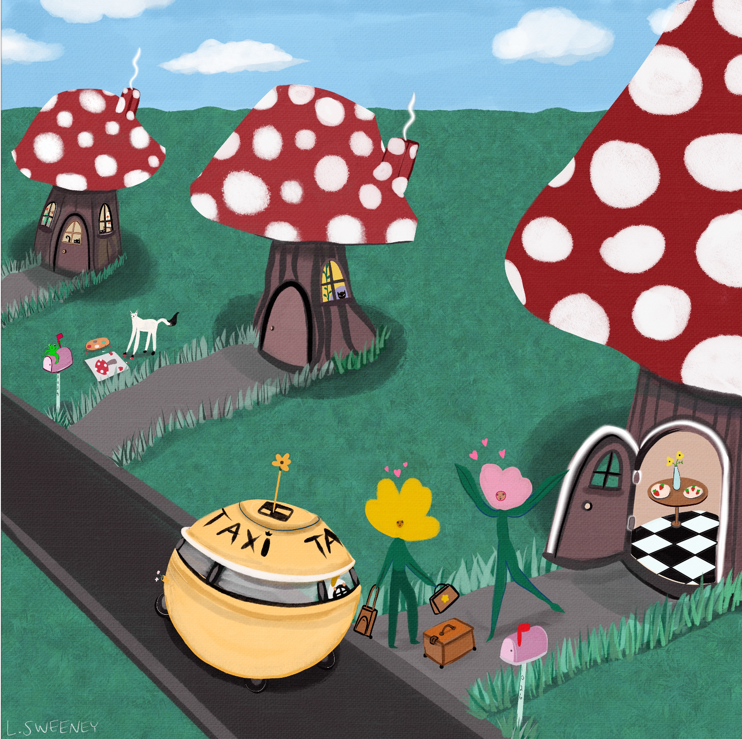 The Taxi - 3 sizes - Art Print