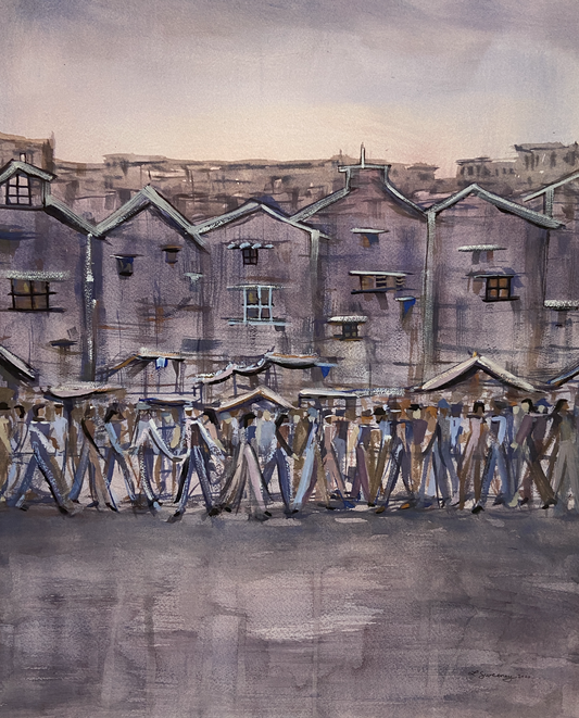 14th Street - Watercolor Painting 20 x 16