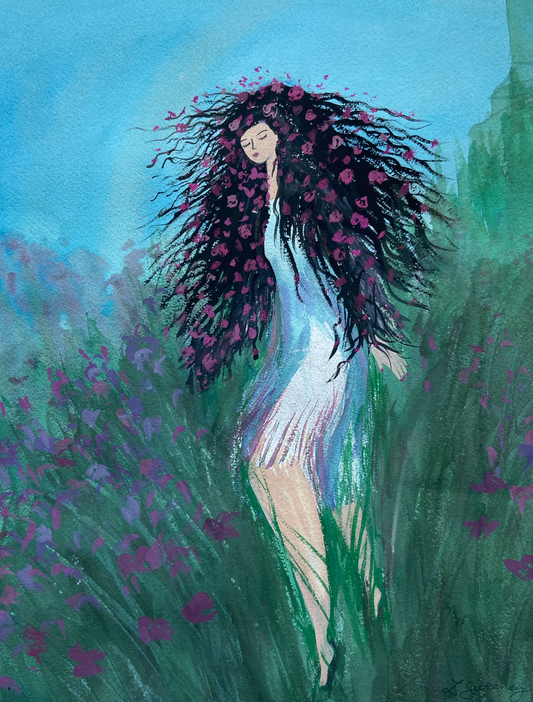 Girl in the Meadow - Art Print