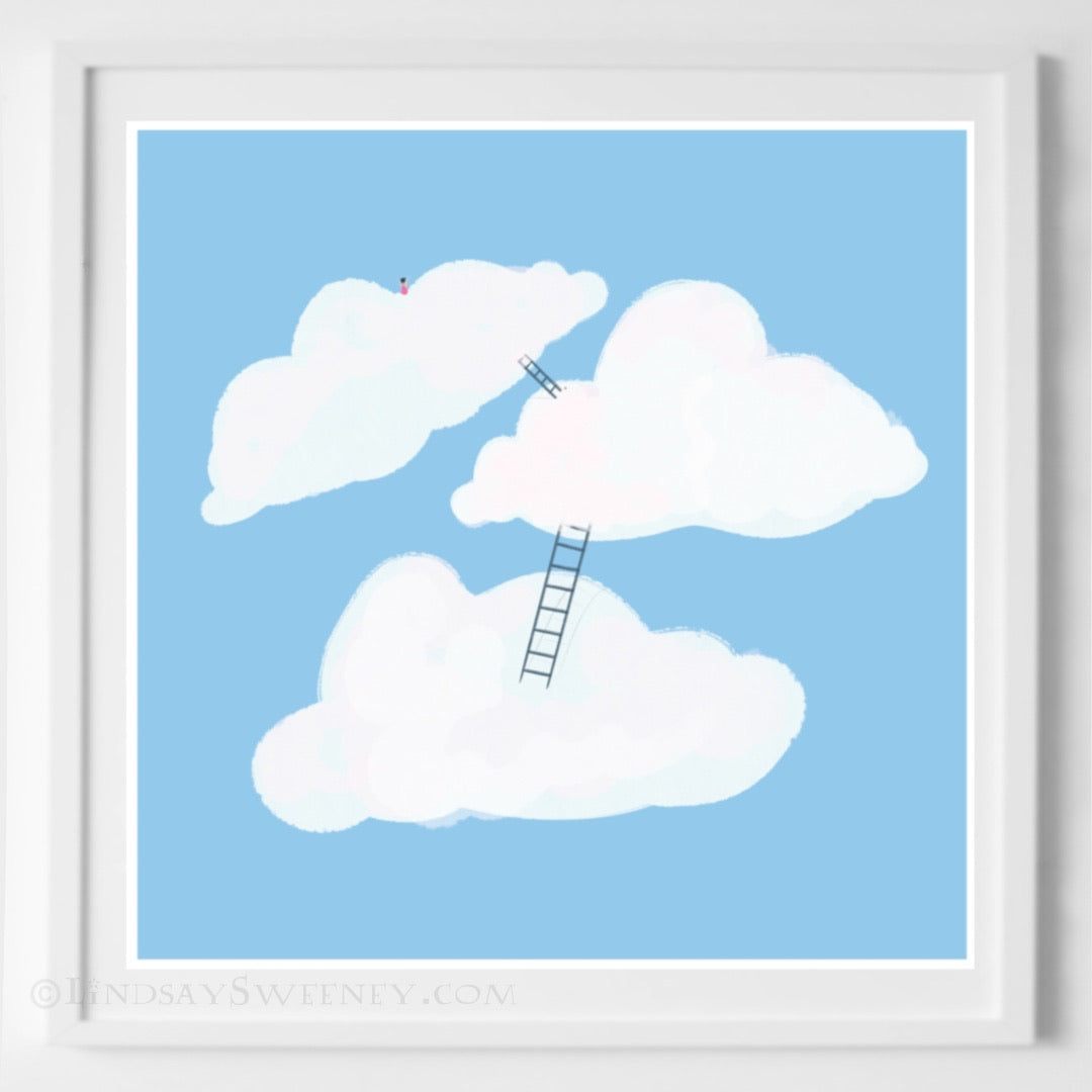 On Top of the Clouds - Art Print